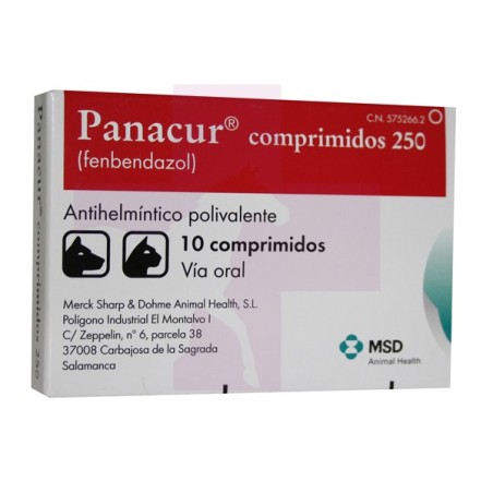 PANACUR 250MG PERROS/GATOS, 1 COMPRIMIDO