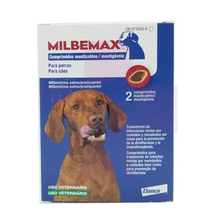 MILBEMAX 137MG, PERRO GRANDE, MASTICABLE , 2 COMPRIMIDOS