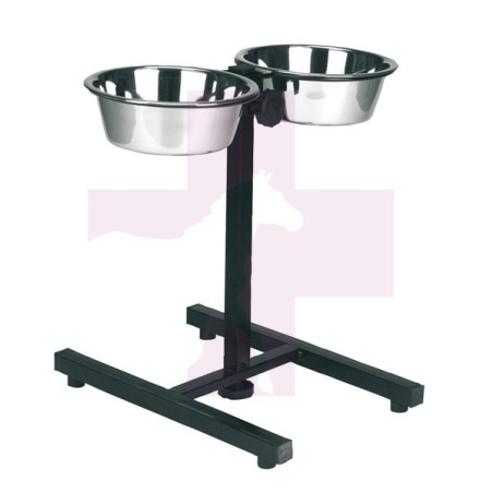 COMEDERO ACERO INOX. ELEVADO DOBLE, 2X2.8L