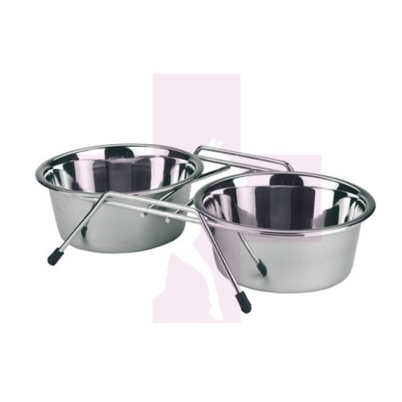 COMEDERO CON SOPORTE DOBLE, 2X1800ML