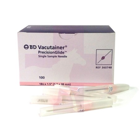 AGUJAS PARA EXTRACCIÓN DE SANGRE BD, 100UNDS, 38X1.2MM