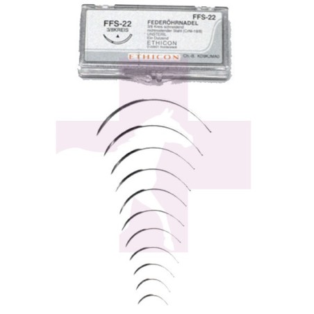 AGUJA SUTURA CURVA, TRIANGULAR, 1ª CALIDAD, N 14, 12 UNDS