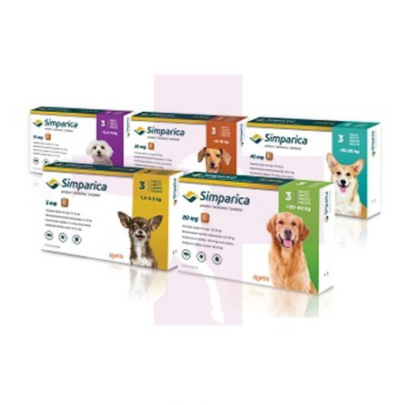 SIMPARICA 20MG (5-10KG), 3 COMPRIMIDOS