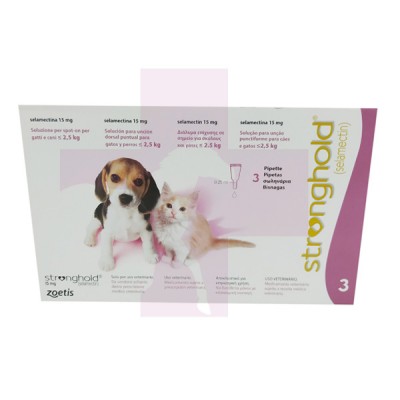 STRONGHOLD CACHORROS -2.5KG, 15MG, 3 PIPETAS
