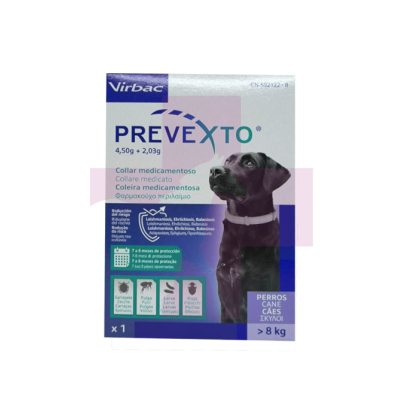 PREVEXTO 4,50 G + 2,03 G PERROS 8KG 70CM 1 COLLAR
