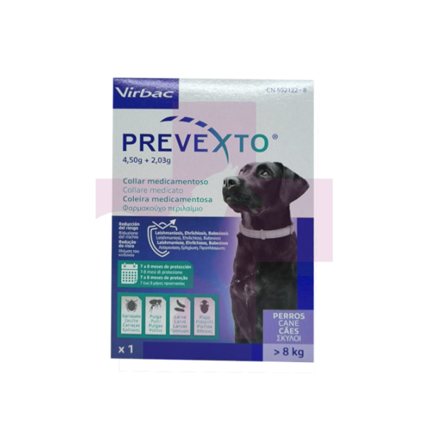 PREVEXTO 4,50 G + 2,03 G PERROS 8KG 70CM 1 COLLAR
